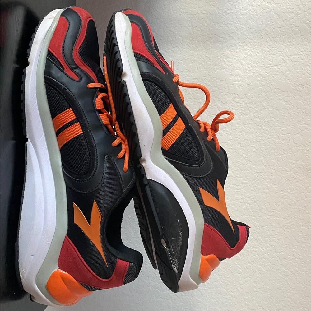 Black and Orange Athletic Sneakers